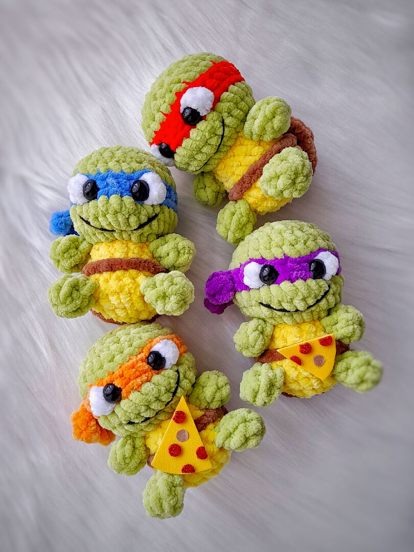 Черепашки-Ниндзя, фото, картинка, схема, описание, бесплатно, крючком, амигуруми