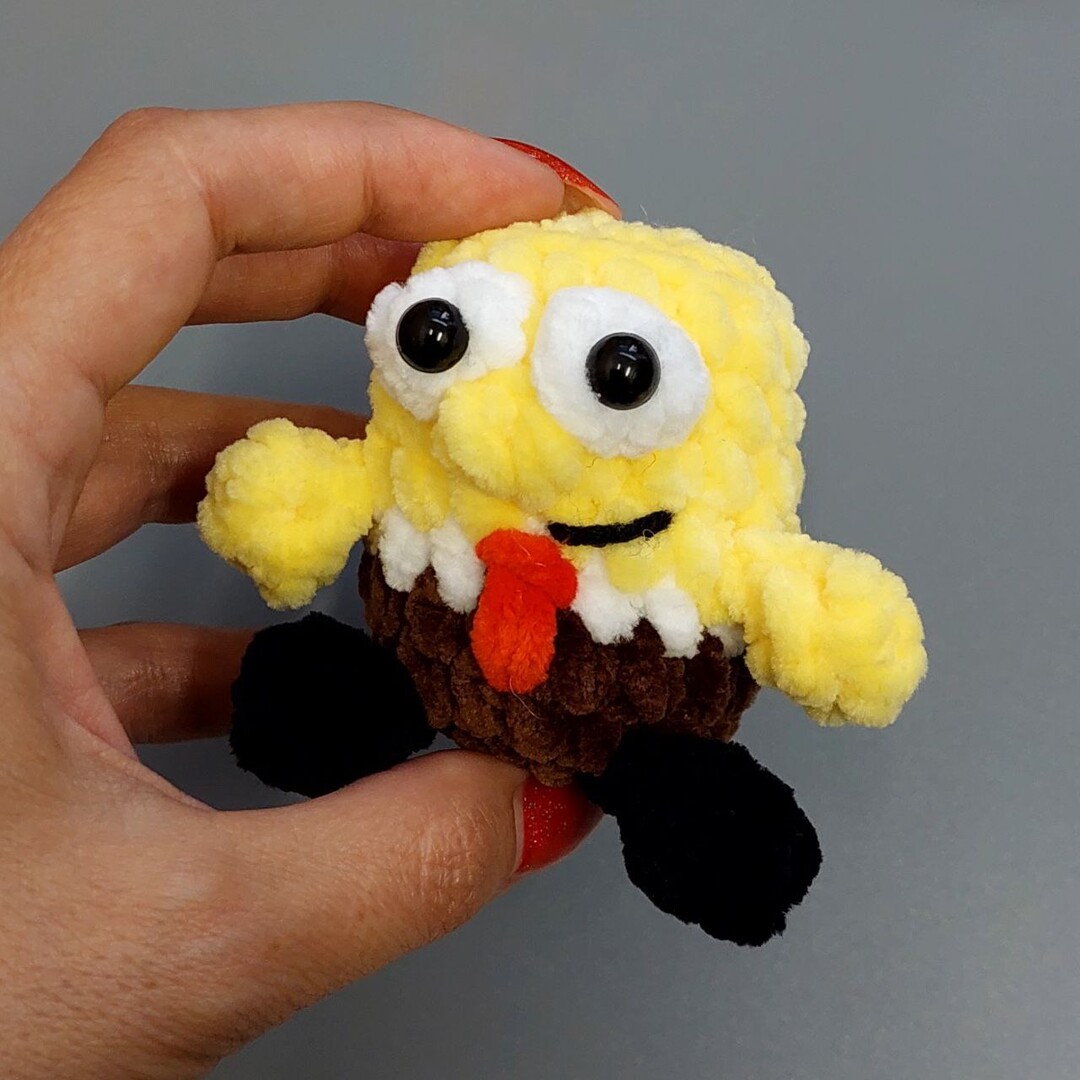 Губка Боб, фото, картинка, схема, описание, бесплатно, крючком, амигуруми