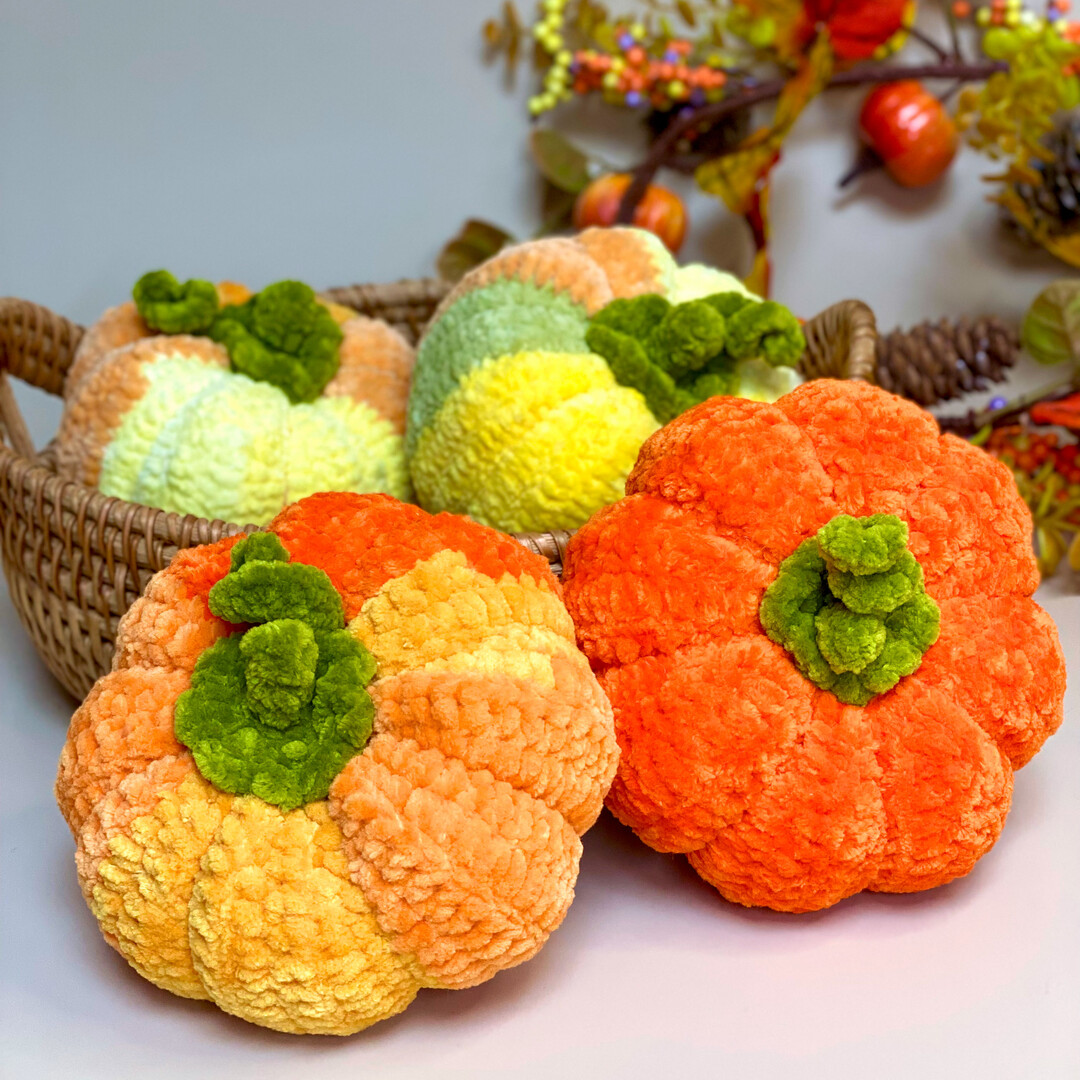 Яркие тыковки, фото, картинка, схема, описание, бесплатно, крючком, амигуруми