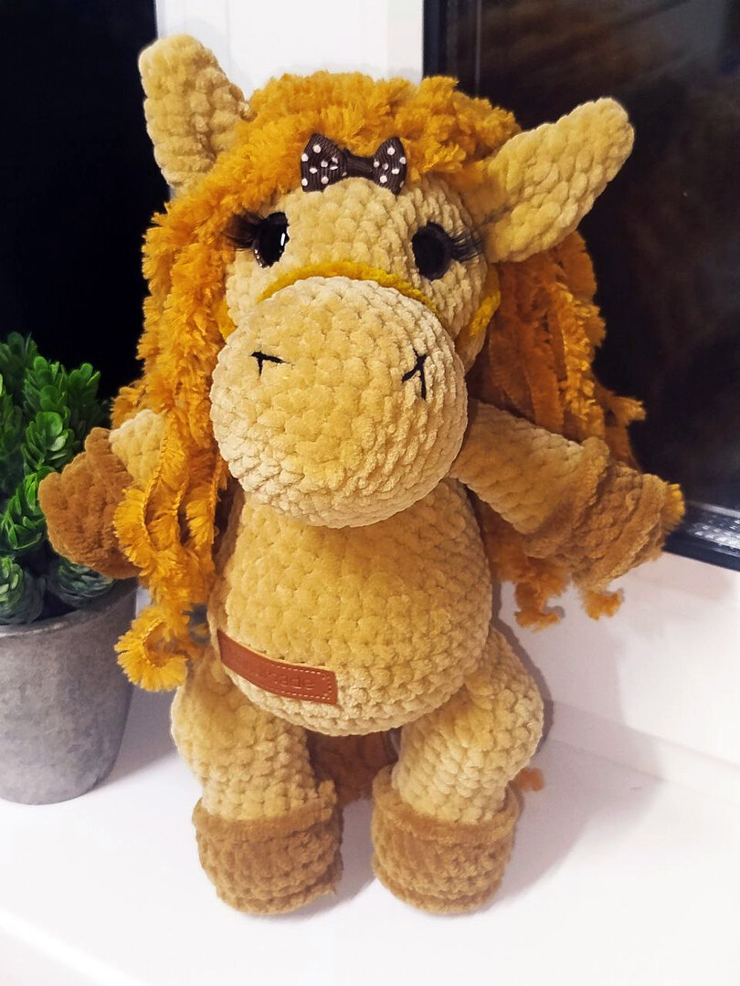 Лошадка Мила, фото, картинка, схема, описание, бесплатно, крючком, амигуруми