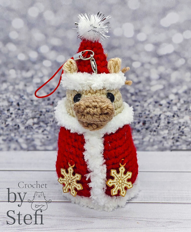 Лошадка в костюме Деда Мороза, фото, картинка, схема, описание, бесплатно, крючком, амигуруми