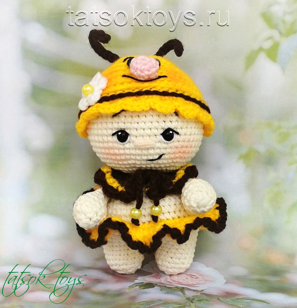 Малышка Пчёлка, фото, картинка, схема, описание, бесплатно, крючком, амигуруми