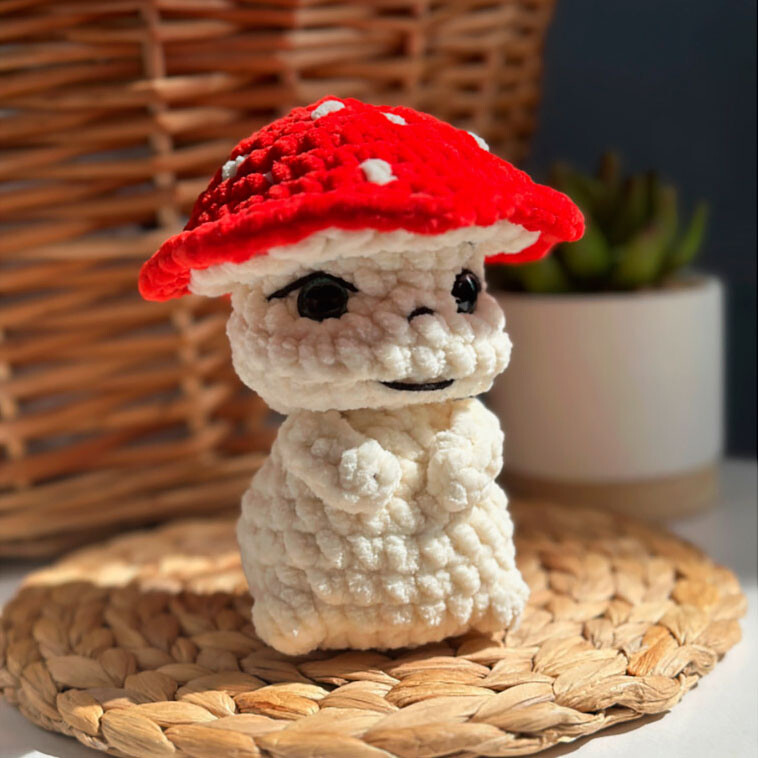 Мини Грибочек, фото, картинка, схема, описание, бесплатно, крючком, амигуруми