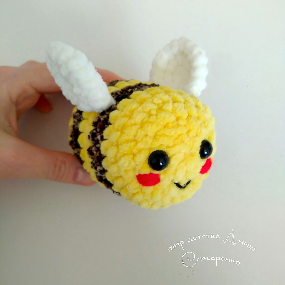 Плюшевая пчёлка, фото, картинка, схема, описание, бесплатно, крючком, амигуруми