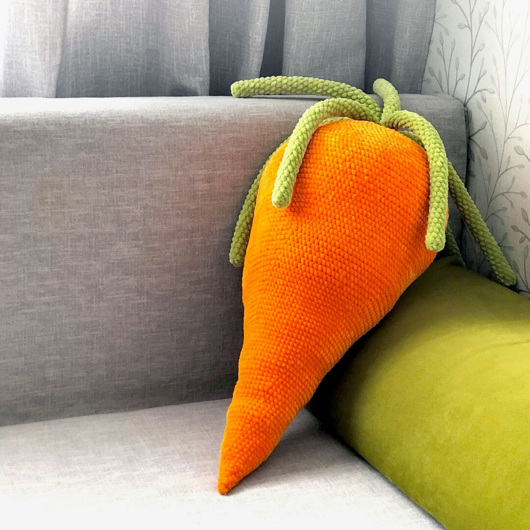 Подушка-морковка, фото, картинка, схема, описание, бесплатно, крючком, амигуруми