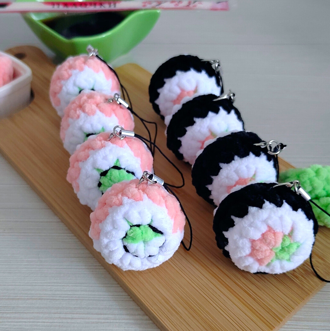 Ролл Филадельфия, фото, картинка, схема, описание, бесплатно, крючком, амигуруми