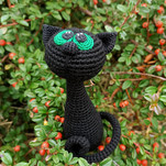Чёрная кошка бесплатная схема амигуруми