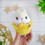 Хомячок в цветке бесплатная схема амигуруми