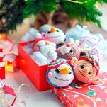 Новогодние шарики бесплатная схема амигуруми