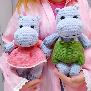 PDF Бегемотики схема вязаной игрушки крючком