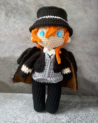 PDF Чуя Накахара схема вязаной игрушки крючком