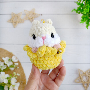 PDF Хомячок в цветке схема вязаной игрушки крючком