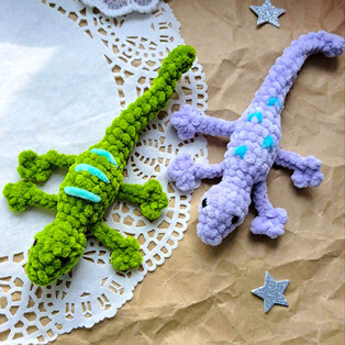 PDF Ящерка схема вязаной игрушки крючком