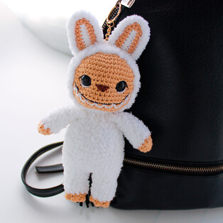 PDF Монстрик Лабубу схема вязаной игрушки крючком