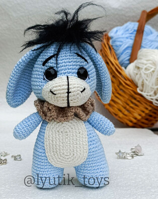 PDF Ослик Няша схема вязаной игрушки крючком