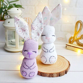 PDF Зайка Соня схема вязаной игрушки крючком