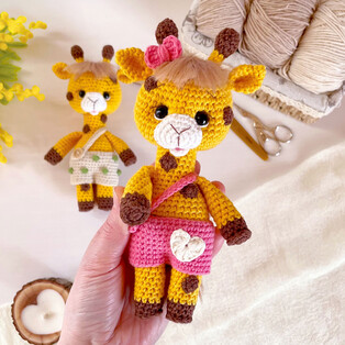 PDF Жирафик схема вязаной игрушки крючком
